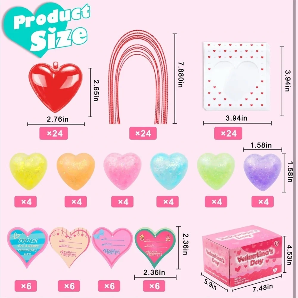 Valentine's Day Heart Squishy Toys